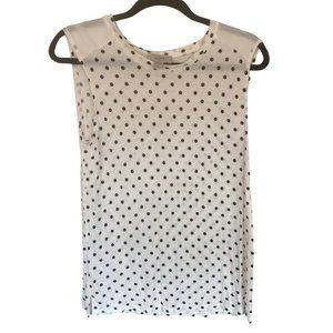 Loft sleeveless black and white poka dot blouse. Size Medium